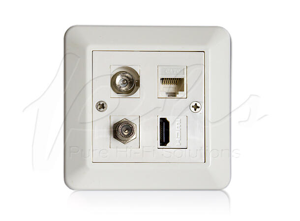 PHS-WP2  F - IEC - Cat6 HDMI Elko tilpasset plate m/ramme og tilbehør 